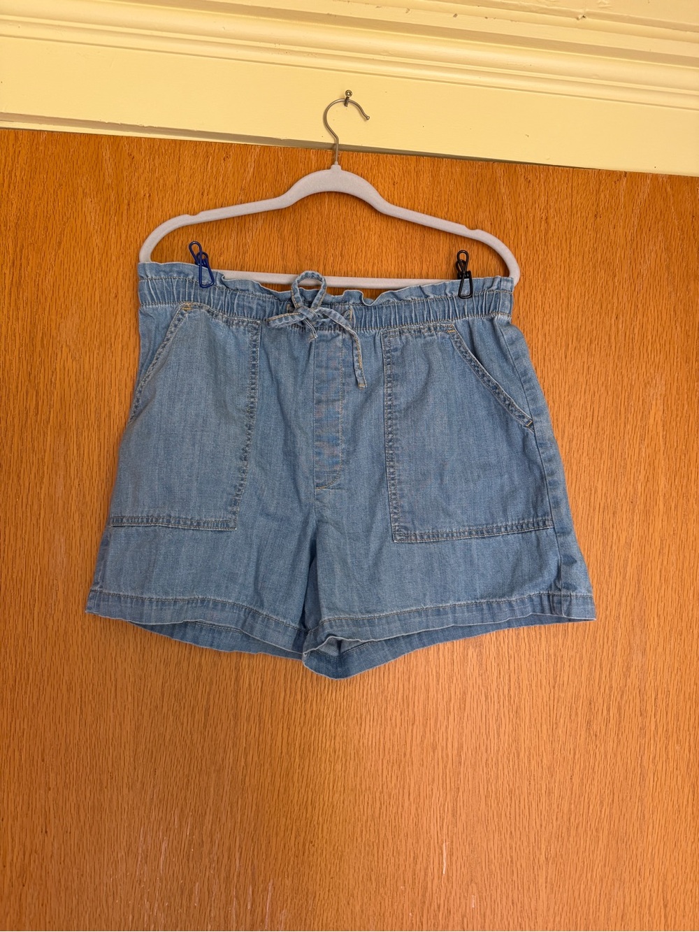 Banana Republic Light Blue Denim Drawstring Shorts
